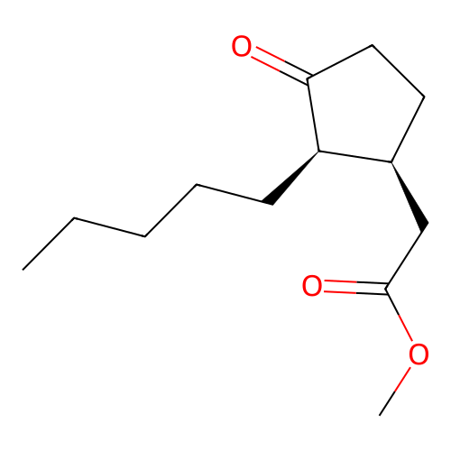 rel-Methyl (1R,2S)-3-oxo-2-pentylcyclopentaneacetate structure