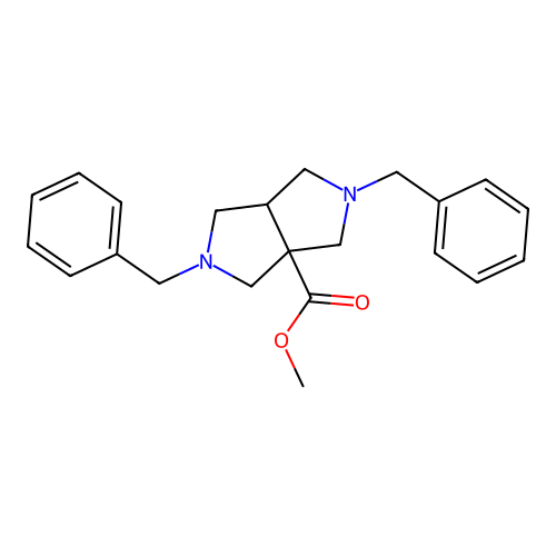 cis-Methyl 2,5-dibenzylhexahydropyrrolo[3,4-c]pyrrole-3a(1H)-carboxylate structure