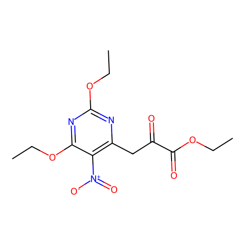 Ethyl 3-(2,6-diethoxy-5-nitropyrimidin-4-yl)-2-oxopropanoate structure