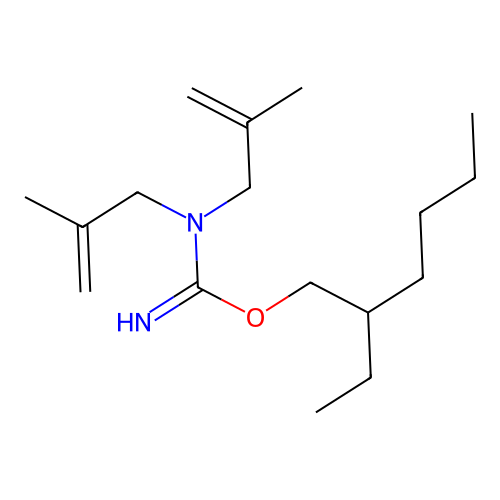 2-ethylhexyl N,N-bis(2-methylprop-2-enyl)carbamimidate structure