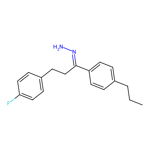 Benzaldehyde, 4-propyl-, 2-(1-(4-fluorophenyl)ethylidene)hydrazone structure