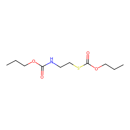 Propyl 2-(propoxycarbonylamino)ethylsulfanylformate structure