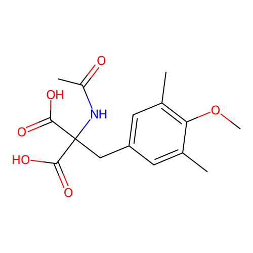 2-Acetamido-2-[(4-methoxy-3,5-dimethylphenyl)methyl]propanedioic acid structure