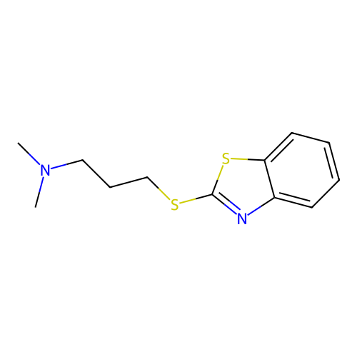 3-(1,3-benzothiazol-2-ylsulfanyl)-N,N-dimethylpropan-1-amine structure