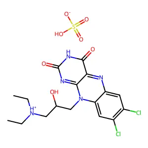 Isoalloxazine, 7,8-dichloro-10-(3-(diethylamino)-2-hydroxypropyl)-, sulfate structure