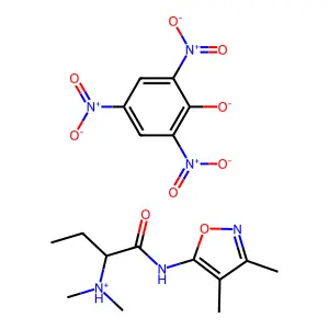 Butyramide, 2-(dimethylamino)-N-(3,4-dimethyl-5-isoxazolyl)-, picrate structure