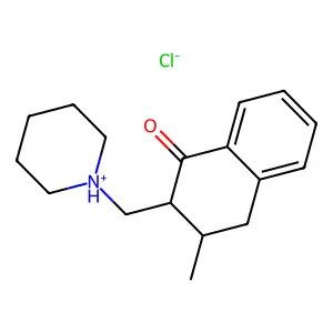 1(2H)-Naphthalenone, 3,4-dihydro-3-methyl-2-(piperidinomethyl)-, hydrochloride structure