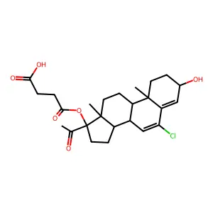 Chlormadinone-17-acetate 3 beta-hemisuccinate structure