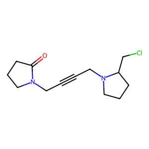 N-(4-(2-chloromethylpyrrolidino)-2-butynyl)-2-pyrrolidone structure
