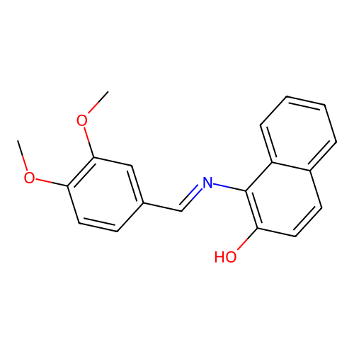1-((3,4-Dimethoxybenzylidene)amino)-2-naphthol structure