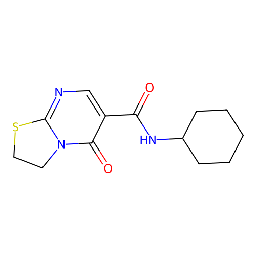5H-Thiazolo(3,2-a)pyrimidine-6-carboxamide, 2,3-dihydro-N-cyclohexyl-5-oxo- structure