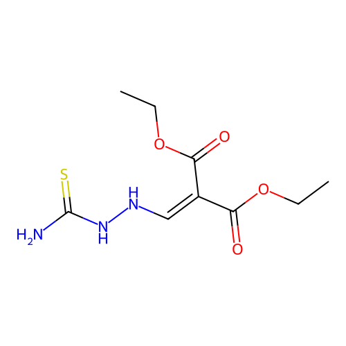 Diethyl 2-[(2-carbamothioylhydrazinyl)methylidene]propanedioate structure