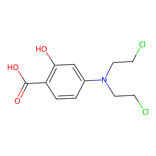 4-[Bis(2-chloroethyl)amino]-2-hydroxybenzoic acid structure