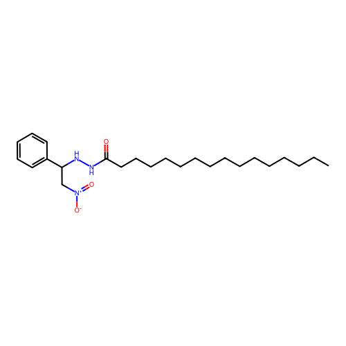 N-(2-硝基-1-苯基乙基)十六烷酰肼 structure