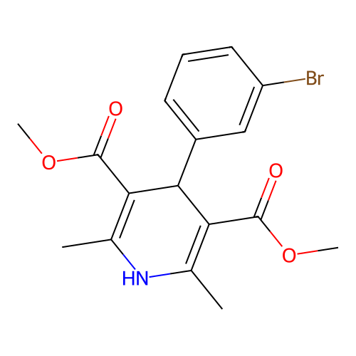 Dimethyl 4-(3-bromophenyl)-2,6-dimethyl-1,4-dihydropyridine-3,5-dicarboxylate structure