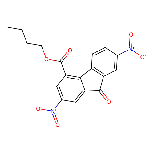2,7-Dinitro-9-oxo-9H-fluorene-4-carboxylic acid butyl ester structure