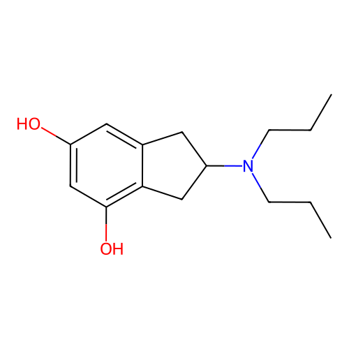 2-Dipropylamino-indan-4,6-diol structure