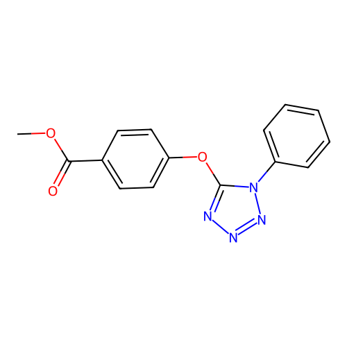 Benzoic acid, 4-[(1-phenyl-1H-tetrazol-5-yl)oxy]-, methyl ester structure