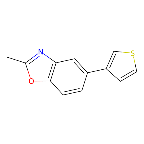2-Methyl-5-(thiophen-3-yl)-1,3-benzoxazole structure