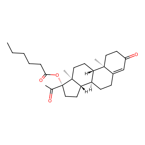 HYDROXYPROGESTERONE CAPROATE structure