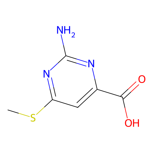 2-Amino-6-(methylsulfanyl)pyrimidine-4-carboxylic acid structure
