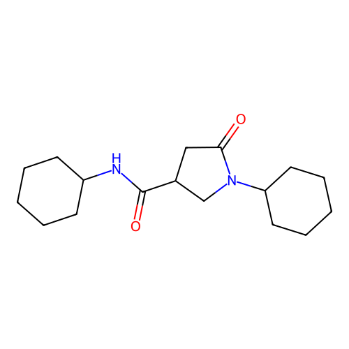 3-Pyrrolidinecarboxamide, N,1-dicyclohexyl-5-oxo- structure