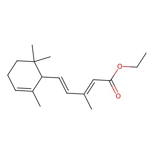 Ethyl 3-methyl-5-(2,6,6-trimethylcyclohex-2-en-1-yl)penta-2,4-dienoate structure