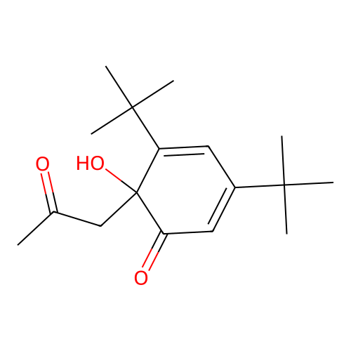 3,5-Di-tert-butyl-6-hydroxy-6-(2-oxopropyl)cyclohexa-2,4-dien-1-one structure