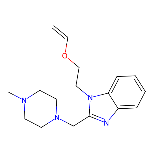 1H-Benzimidazole, 1-(2-(ethenyloxy)ethyl)-2-((4-methyl-1-piperazinyl)methyl)- structure