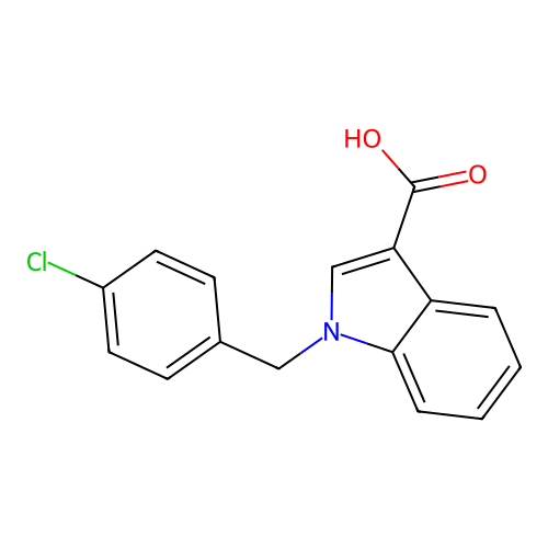1-(4-chlorobenzyl)-1H-indole-3-carboxylic acid structure