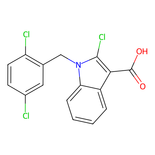 2-Chloro-1-[(2,5-dichlorophenyl)methyl]-1H-indole-3-carboxylic acid structure