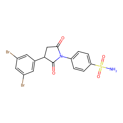Benzenesulfonamide, 4-(3-(3,5-dibromophenyl)-2,5-dioxo-1-pyrrolidinyl)- structure