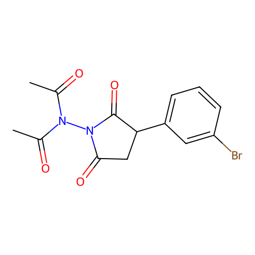 Diacetamide, N-(3-(m-bromophenyl)-2,5-dioxo-1-pyrrolidinyl)- structure