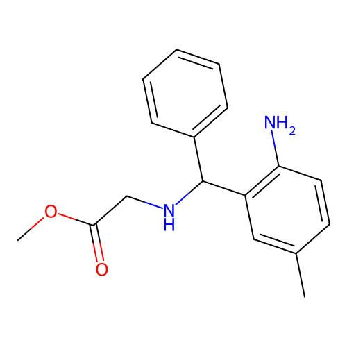 Methyl 2-[[(2-amino-5-methylphenyl)-phenylmethyl]amino]acetate structure
