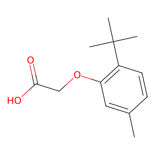 2-(2-Tert-butyl-5-methylphenoxy)acetic acid structure