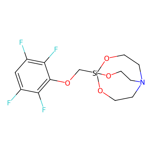 1-[(2,3,5,6-tetrafluorophenoxy)methyl]-2,8,9-trioxa-5-aza-1-silabicyclo[3.3.3]undecane structure