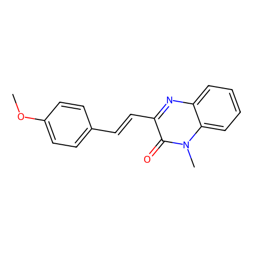 (E)-3-(4-methoxystyryl)-1-methylquinoxalin-2(1H)-one structure
