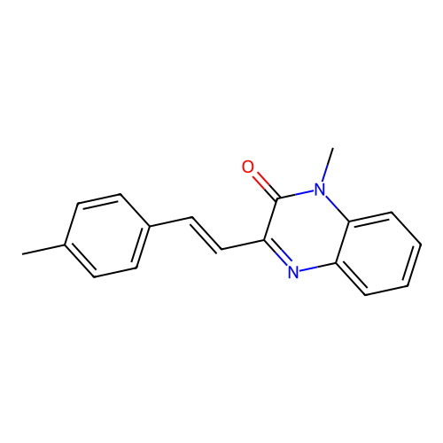 (E)-1-methyl-3-(4-methylstyryl)quinoxalin-2(1H)-one structure