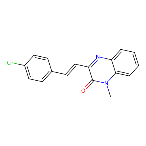 (E)-3-(4-chlorostyryl)-1-methylquinoxalin-2(1H)-one structure