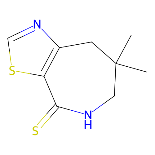 5,6,7,8-Tetrahydro-7,7-dimethyl-4H-thiazolo(5,4-c)azepine-4-thione structure