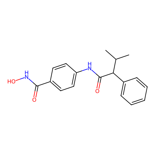 N-hydroxy-4-[(3-methyl-2-phenylbutanoyl)amino]benzamide structure
