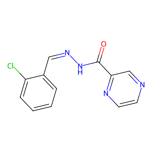 N'-[(Z)-(2-chlorophenyl)methylidene]pyrazine-2-carbohydrazide structure