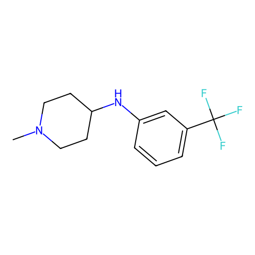 1-methyl-N-[3-(trifluoromethyl)phenyl]piperidin-4-amine structure