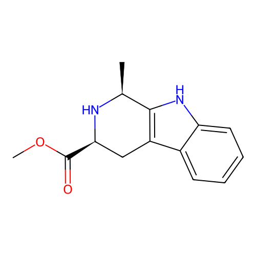 methyl (1S,3S)-1-methyl-2,3,4,9-tetrahydro-1H-pyrido[3,4-b]indole-3-carboxylate structure