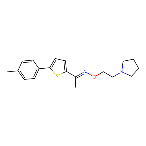 Ethanone, 1-(5-(4-methylphenyl)-2-thienyl)-, O-(2-(1-pyrrolidinyl)ethyl)oxime structure