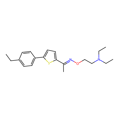 Ethanone, 1-(5-(4-ethylphenyl)-2-thienyl)-, O-(2-(diethylamino)ethyl)oxime structure