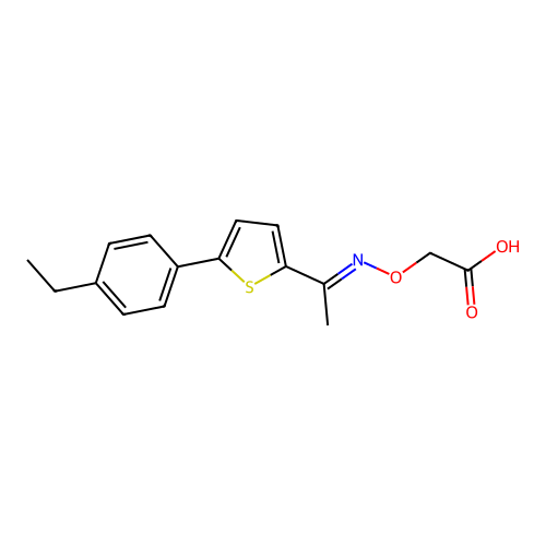 Acetic acid, (((1-(5-(4-ethylphenyl)-2-thienyl)ethylidene)amino)oxy)- structure