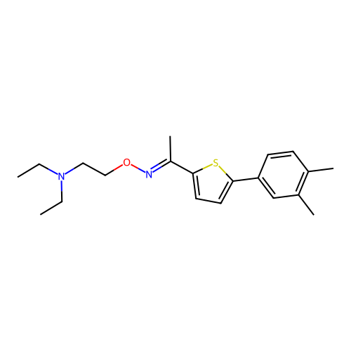 Ethanone, 1-(5-(3,4-dimethylphenyl)-2-thienyl)-, O-(2-(diethylamino)ethyl)oxime structure