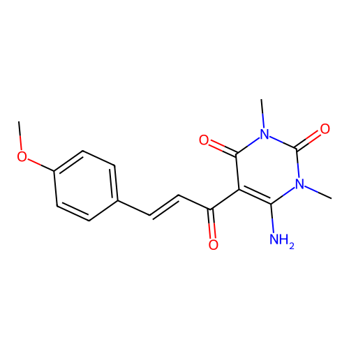 6-Amino-5-[3-(4-methoxyphenyl)prop-2-enoyl]-1,3-dimethylpyrimidine-2,4-dione structure