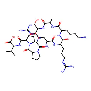 Arginyl-arginyl-lysyl-alanyl-seryl-glycyl-prolyl-prolyl-valine structure